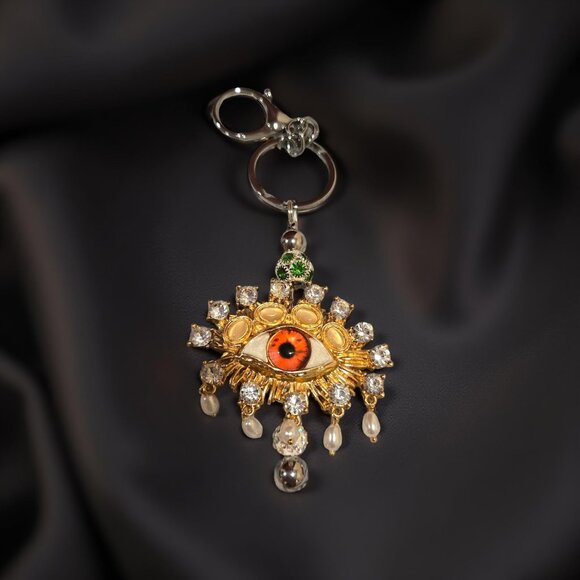 EVIL EYE BAG CHARM/KEYRING/LOBSTERCLAW CLIP - Picture 2 of 3